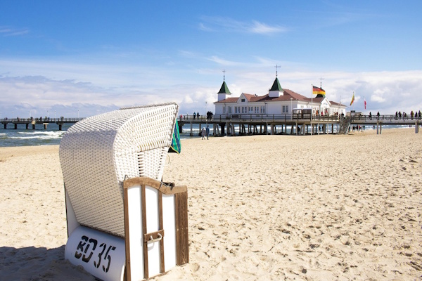 Strand mit Strandkorb Kaiserbäder, Usedom